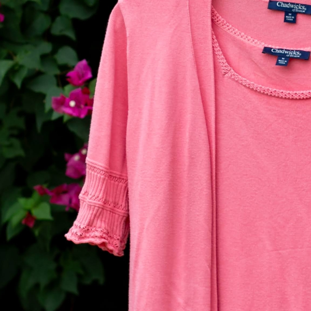 Chadwicks Of Boston Coral Cardigan Twinset - Picture 4 of 12